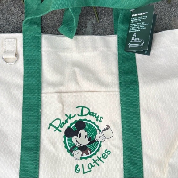 Starbucks Handbags - Starbucks Green and White Tote with Graphic